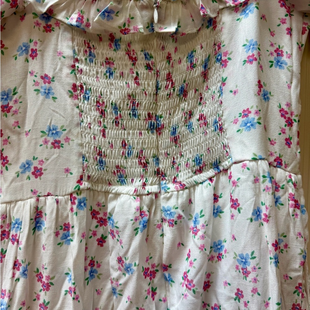 Altar'd State White Floral Puff Sleeve Maxi Dress - Picture 10 of 10